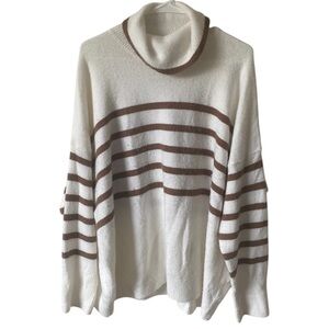CeCe Striped Turtleneck Sweater